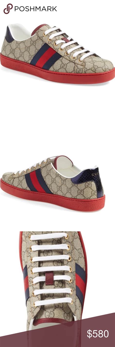 gucci red bottom shoes women's|gucci red canvas sneakers.